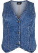 Slim fit denim vest med knapper, Blue Denim, Packshot image number 0