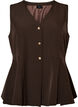 N&aring;lestribet vest med peplum, Brun, Packshot image number 0
