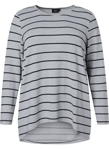 Mønstret bluse med lange ærmer, LGM Stripe, Packshot image number 0