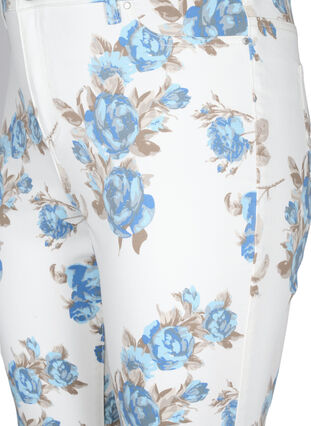 Amy capri jeans med blomsterprint og høj talje, White B.AOP, Packshot image number 2