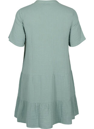 Kortærmet kjole i 100% bomuld, Chinois Green, Packshot image number 1