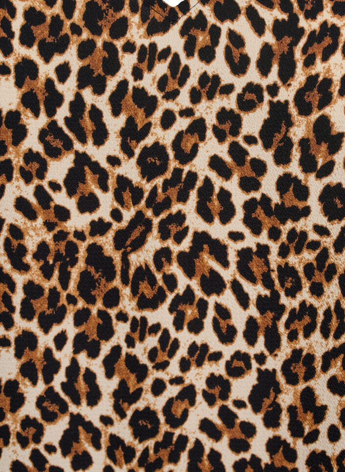 Printet top med v-hals , Brun, Packshot image number 2