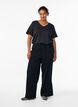 Loose fit jeans med elastisk talje og bindeb&aring;nd, Sort, Model image number 0
