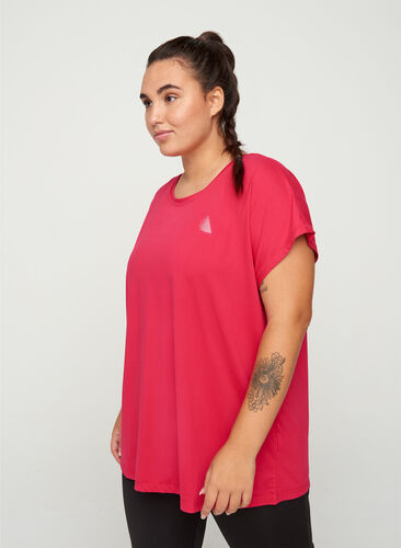 Ensfarvet trænings t-shirt, Jazzy, Model image number 0