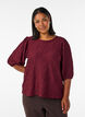 Bluse med tekstur og 3/4 &aelig;rmer, R&oslash;d, Model image number 0