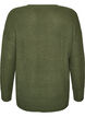 Lang ribstrikket bluse med V-hals, Gr&oslash;n, Packshot image number 1