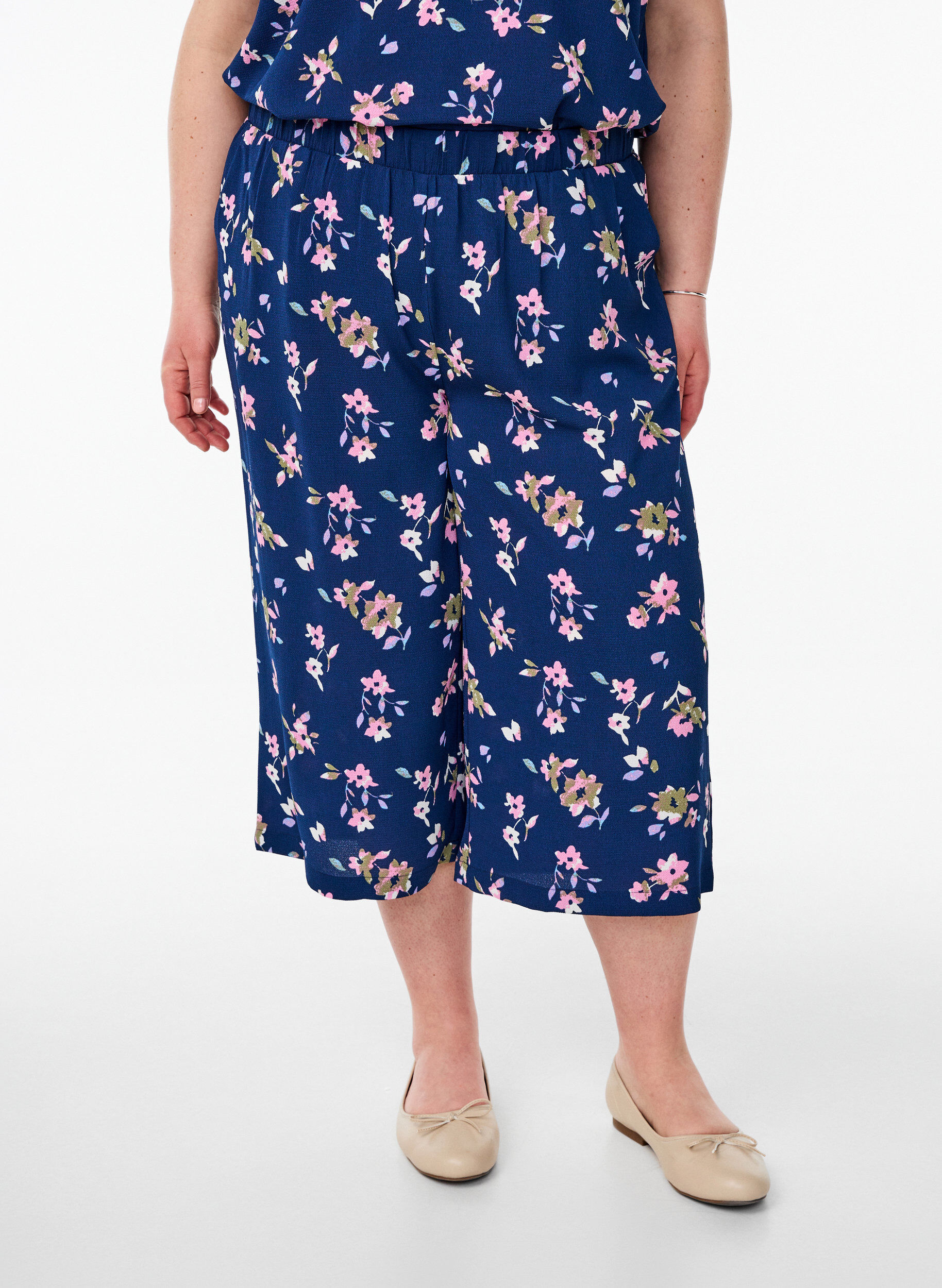 ZizziCulottebukser med print, Bl&aring;, Model image number 2