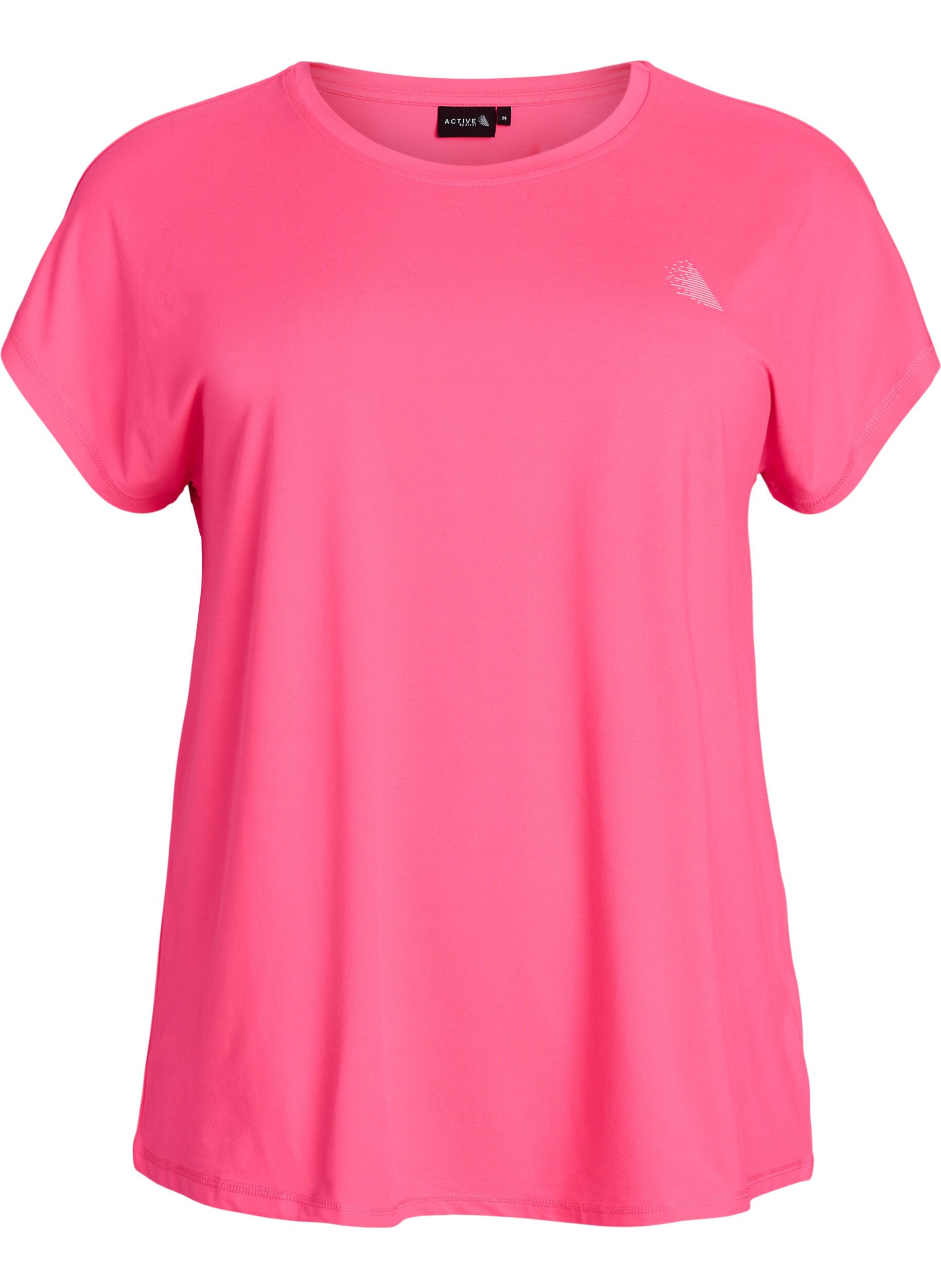 ZizziEnsfarvet tr&aelig;nings t-shirt, Lyser&oslash;d, Packshot image number 0
