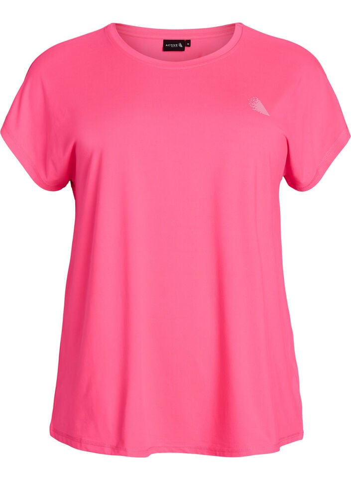 Ensfarvet tr&aelig;nings t-shirt, Lyser&oslash;d, Packshot image number 0