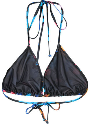 Trekants bikini bh med print, Black Flower AOP, Packshot image number 1