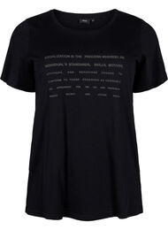 T-shirt med tekst motiv, Black W. Black