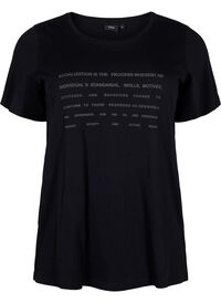 T-shirt med tekst motiv