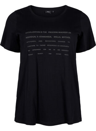 T-shirt med tekst motiv, Black W. Black, Packshot image number 0