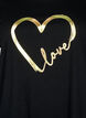 Bomulds t-shirt med motiv, Black w. Gold Love, Packshot image number 2