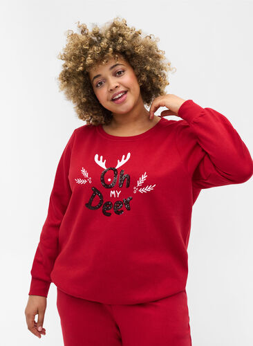 Jule sweatshirt , Red Oh Deer, Model image number 0