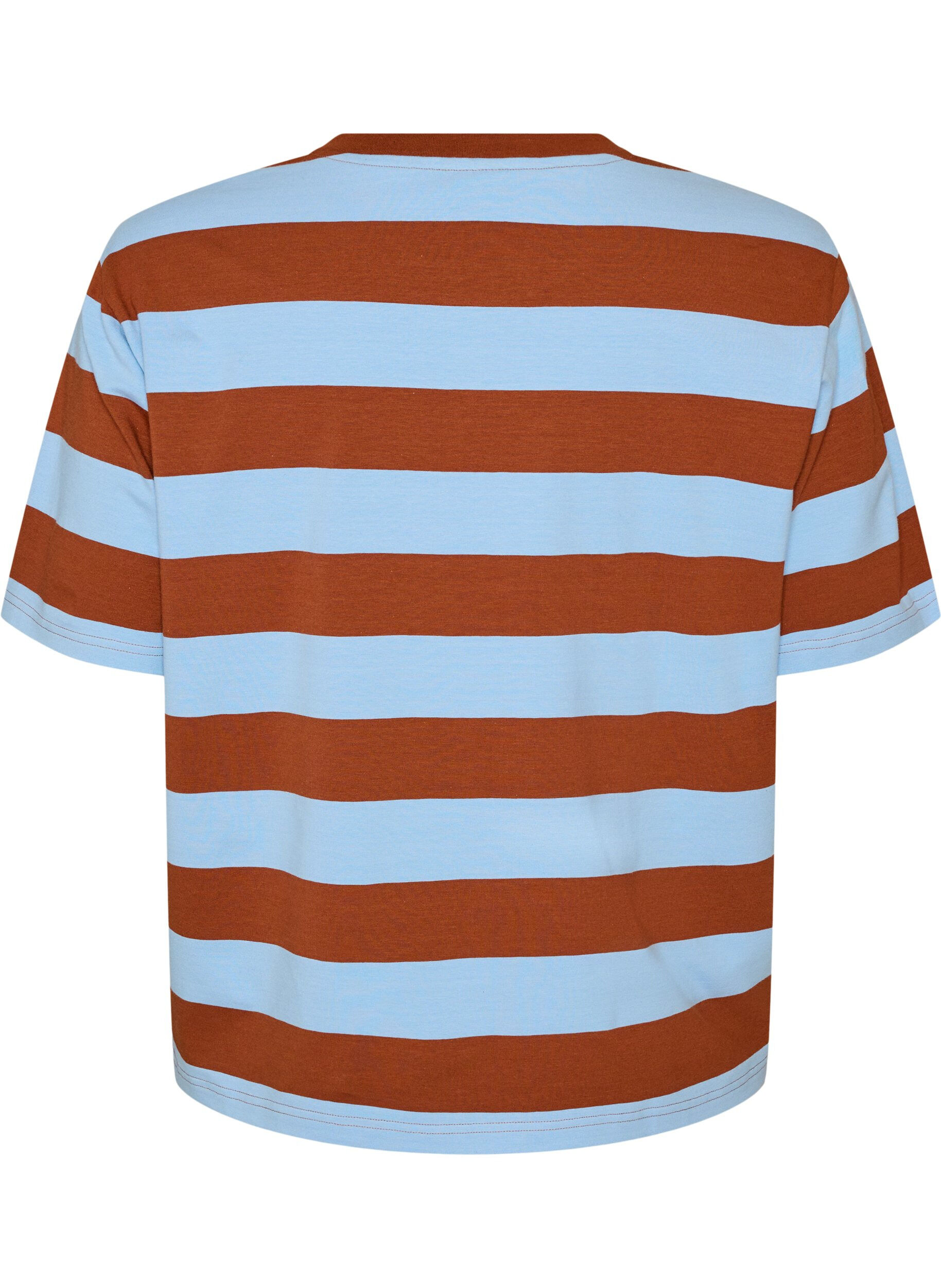 ZizziOversize T-shirt med striber og 1/2 &aelig;rmer, Bl&aring;, Packshot image number 1