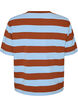 Oversize T-shirt med striber og 1/2 &aelig;rmer, Bl&aring;, Packshot image number 1