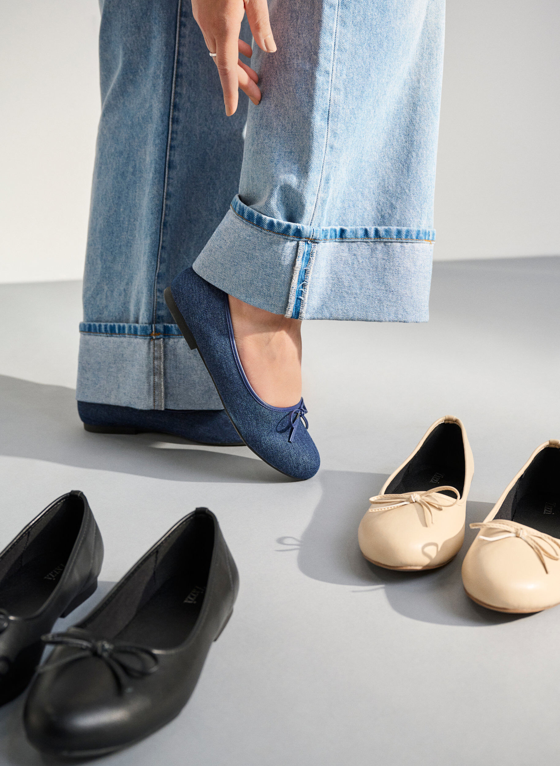 Wide fit - Ballerina med sl&oslash;jfe