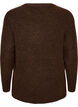 Meleret strikbluse med rund hals, Brun, Packshot image number 1