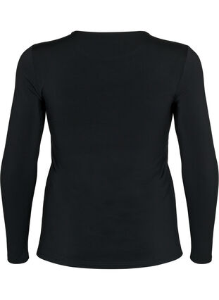 Cut-out bluse med lange ærmer, Black, Packshot image number 1