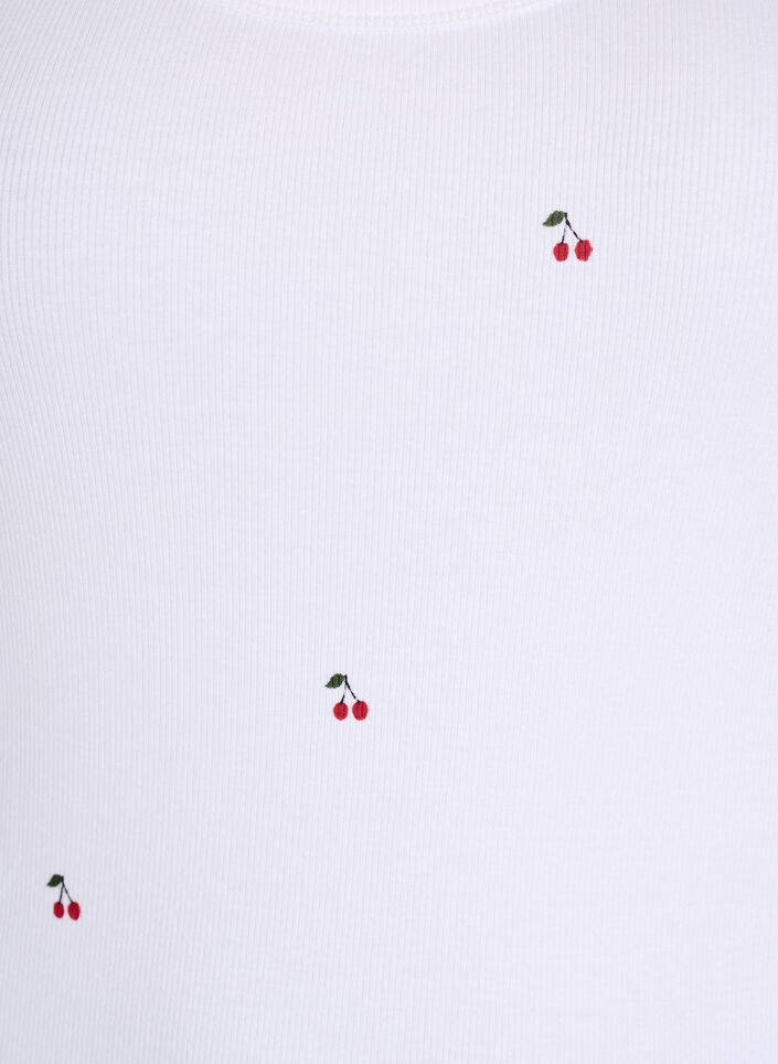 Tætsiddende top med motiv, Hvid, Packshot image number 2