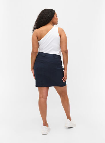 Tætsiddende nederdel med knapdetaljer, Navy, Model image number 1