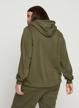 Sweatshirt med lommer og hætte, Ivy Green, Model image number 1