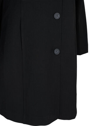 Lang frakke med knaplukning, Black, Packshot image number 3
