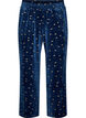 Pyjamasbukser i velour med all-over print, Bl&aring;, Packshot image number 0