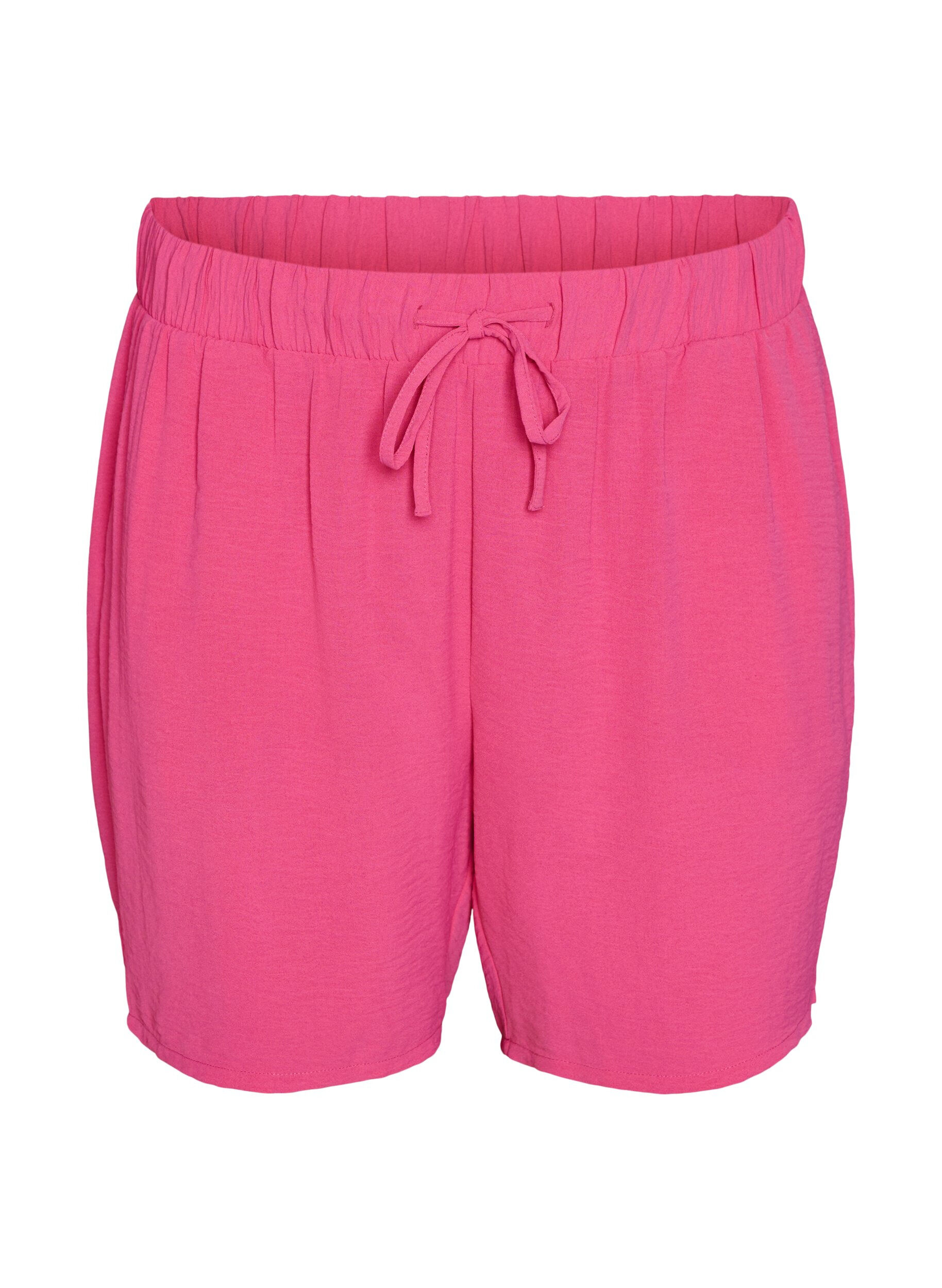 ZizziShorts med lommer og elastik i taljen, Lyser&oslash;d, Packshot image number 0