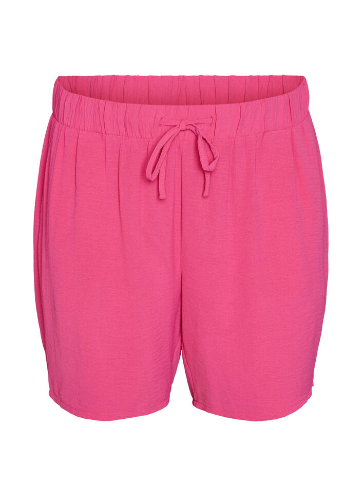 Shorts med lommer og elastik i taljen, Lyser&oslash;d, Packshot image number 0