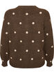 Cardigan med prikket m&oslash;nster, Brun, Packshot image number 1