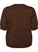Finstrikket bluse med korte &aelig;rmer, Brun, Packshot image number 1