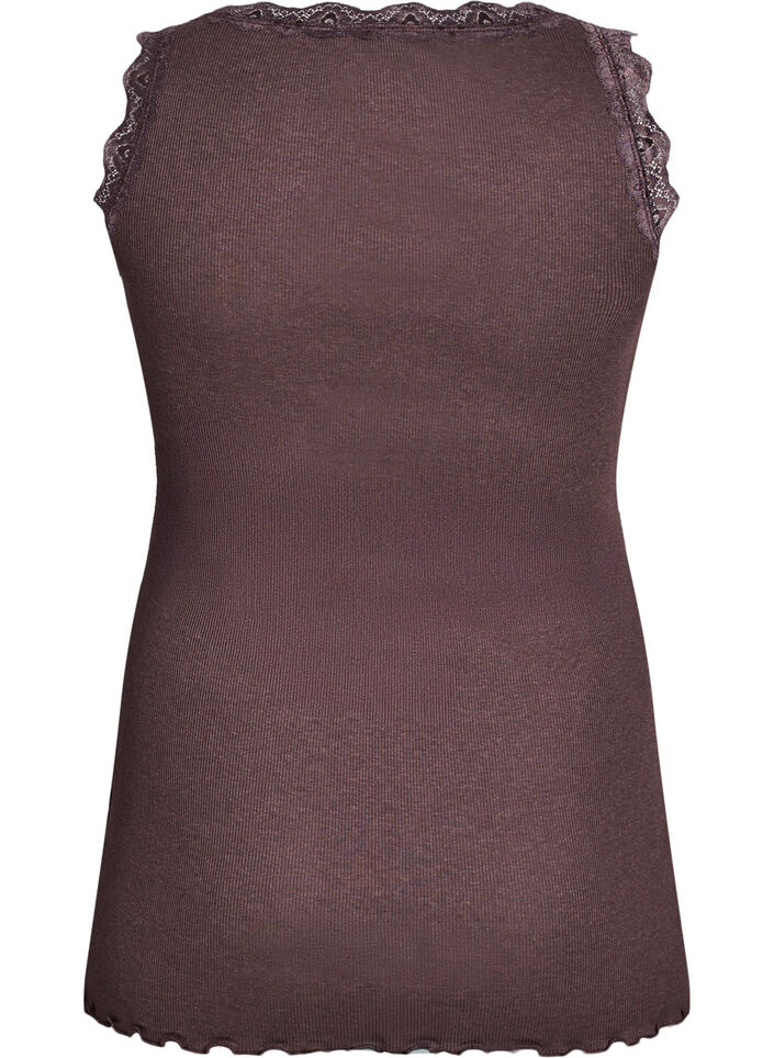 Top med blondekant, Brun, Packshot image number 1