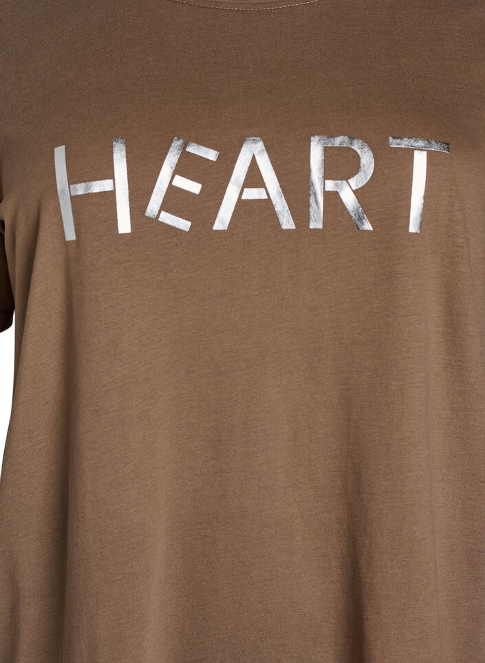 T-shirt med motiv, Brun, Packshot image number 2