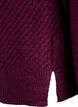 Strikbluse med V-formet ribm&oslash;nster og slidser, Lilla, Packshot image number 3