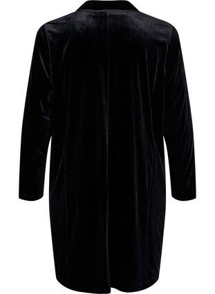 Lang blazer i velour, Black, Packshot image number 1