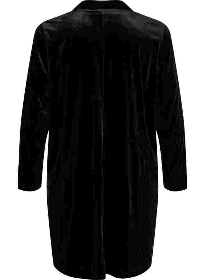 Lang blazer i velour, Black, Packshot image number 1