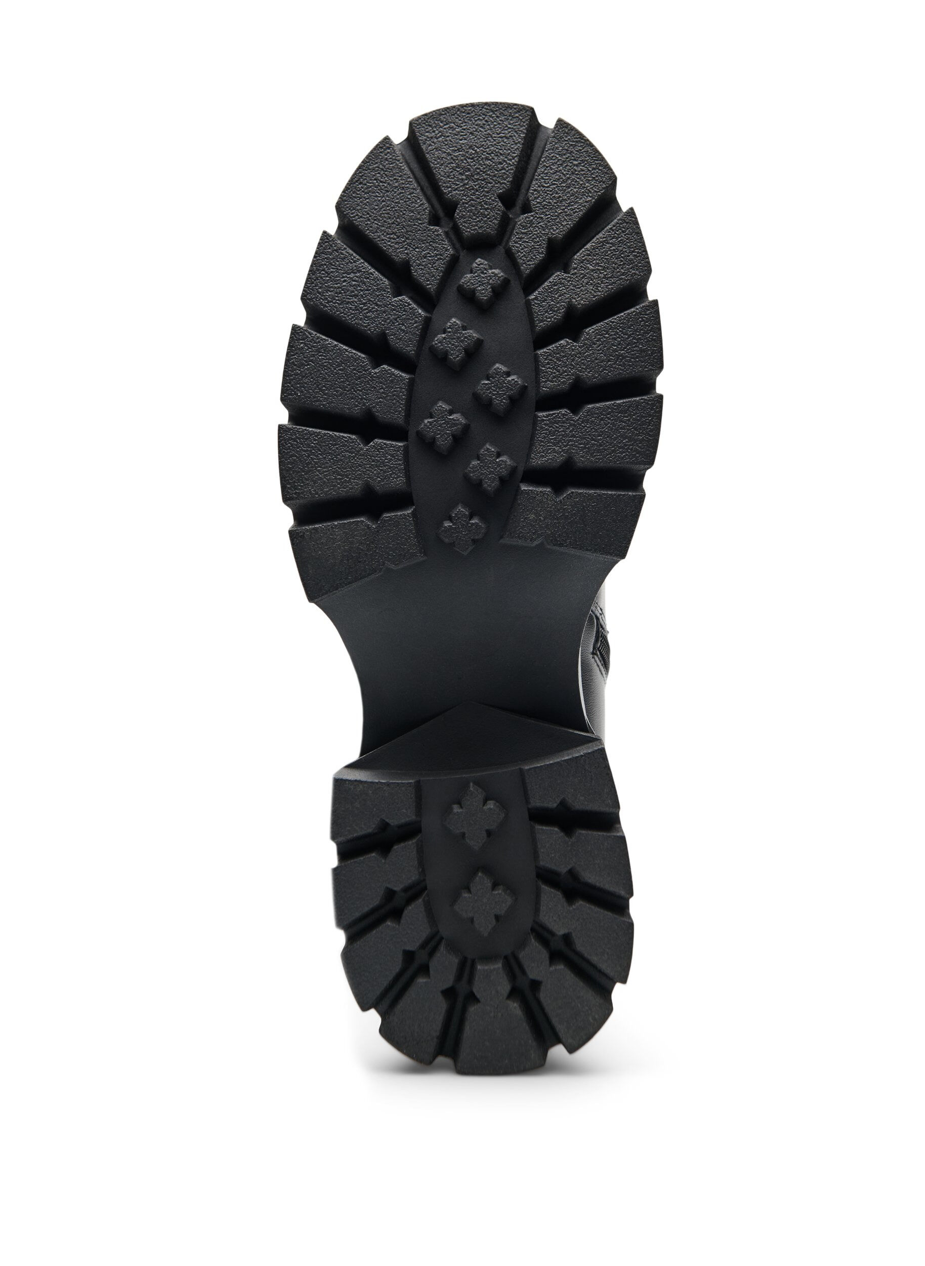 ZizziLang st&oslash;vle i imiteret l&aelig;der med chunky s&aring;l, Sort, Packshot image number 4