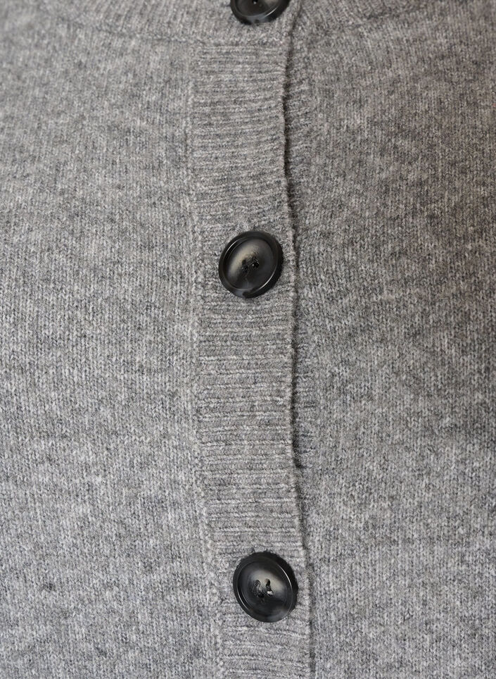 Cardigan med knapper og afrundet front, Gr&aring;, Packshot image number 2