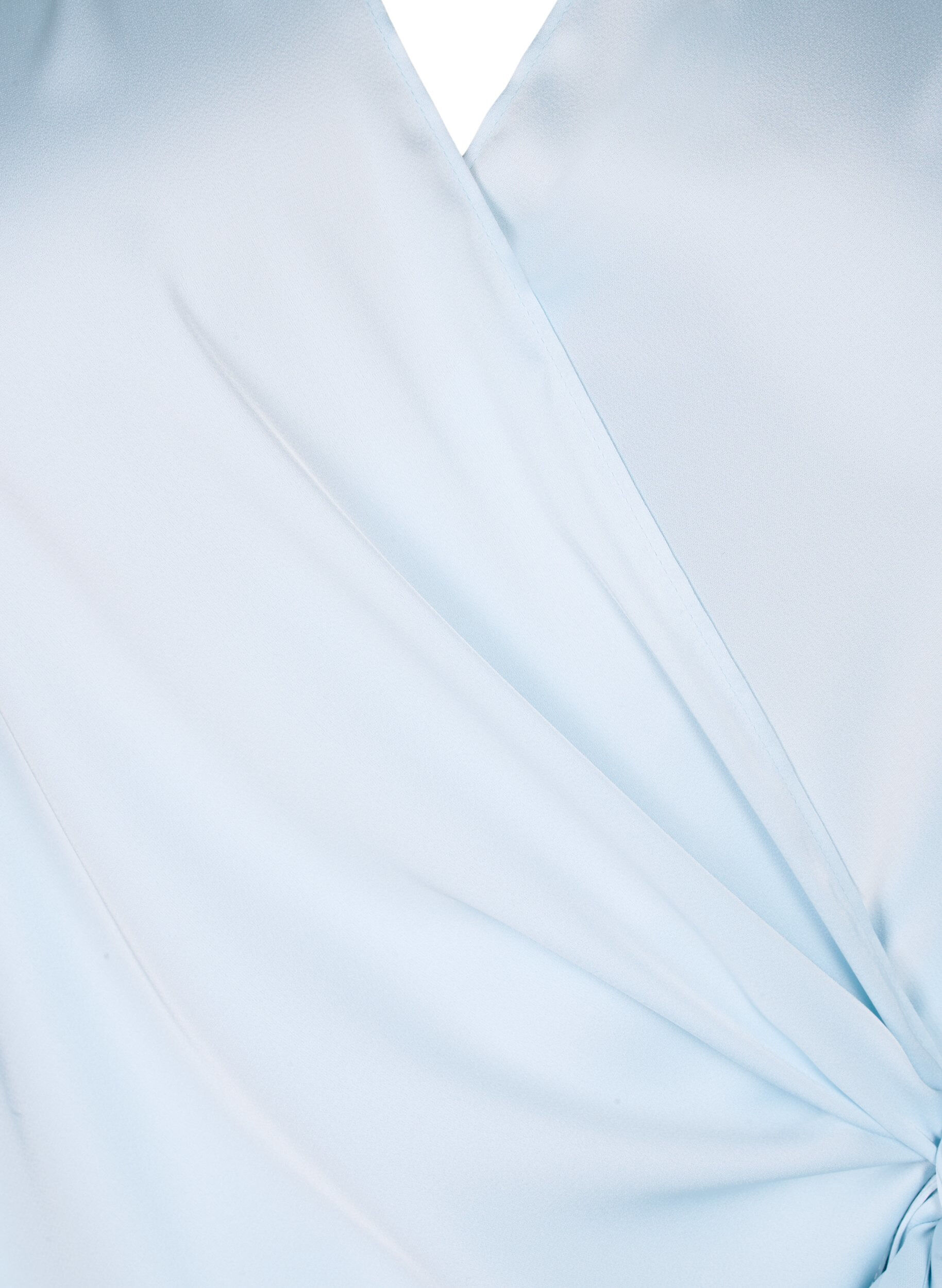 Zizzi Festbluse i satin med wrap, Delicate Blue, Packshot image number 2