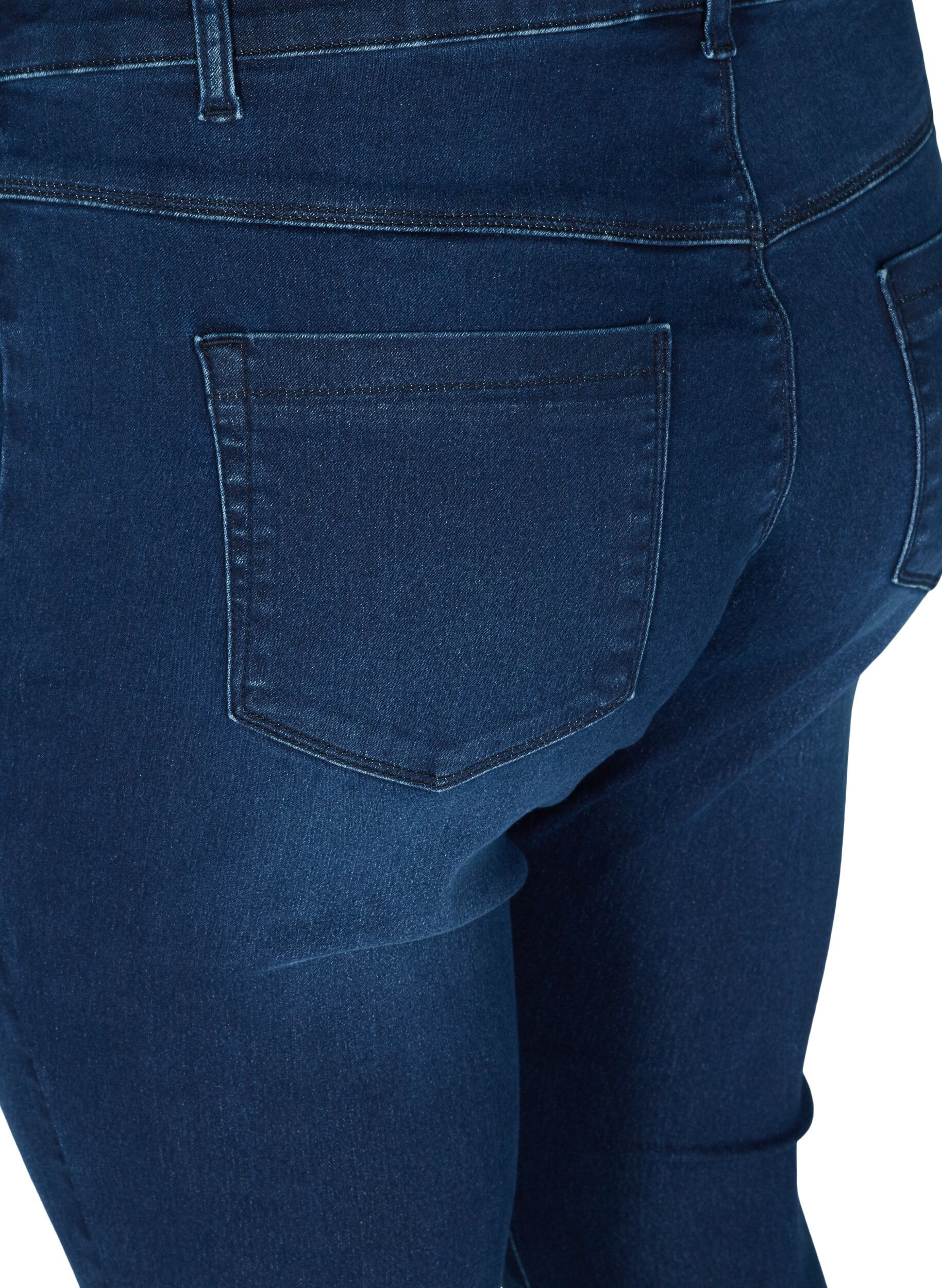 ZizziJeggings i bomuldsblanding, Dark blue denim, Packshot image number 3