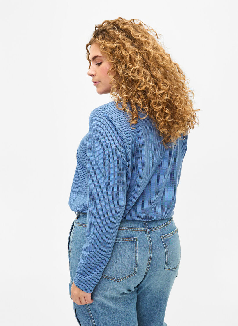 A-formet bluse med tekstur, Quiet Harbor, Model image number 1