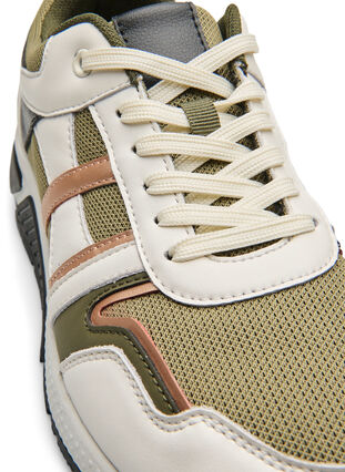 Wide fit sneakers, Army Green/Rose Gold, Packshot image number 1