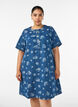 A-formet denimkjole med blomsterm&oslash;nster, Bl&aring;, Model image number 0