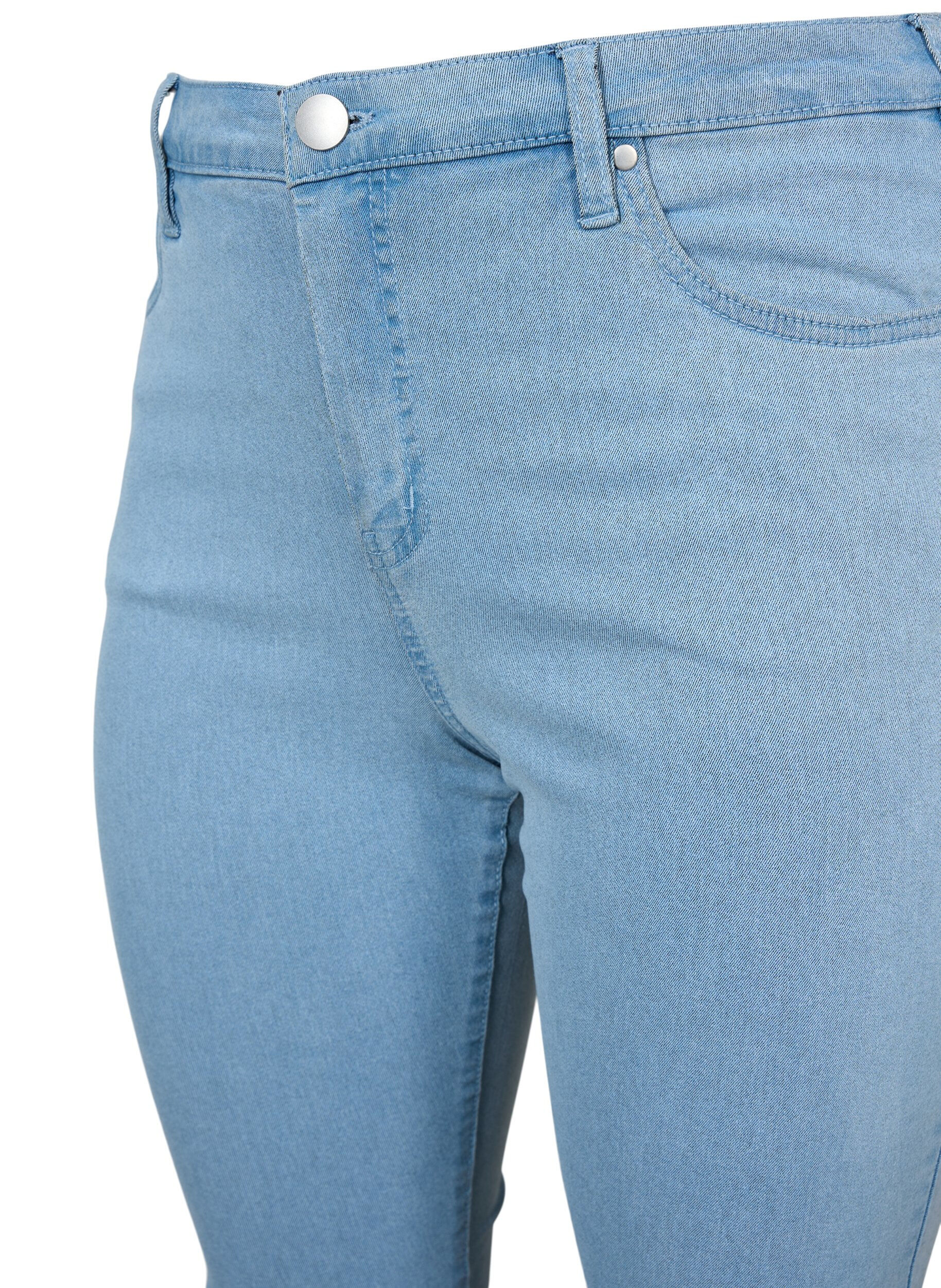 Zizzi H&oslash;jtaljede super slim Amy jeans, Bl&aring;, Packshot image number 2