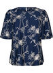 Kort&aelig;rmet bluse med broderet m&oslash;nster, Bl&aring;, Packshot image number 0