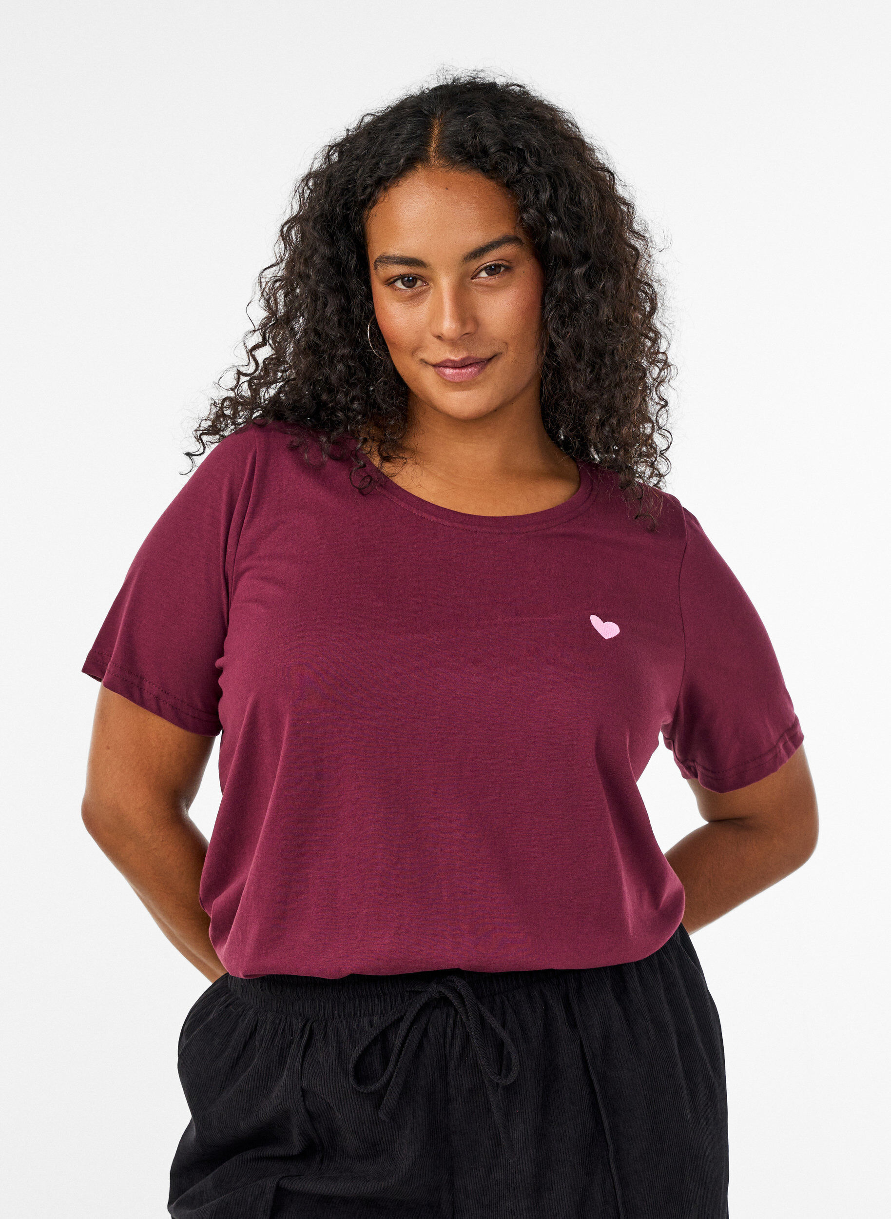 T-shirt med motiv, R&oslash;d, Model