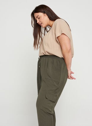 Løse bukser med store lommer, Black Olive, Model image number 2