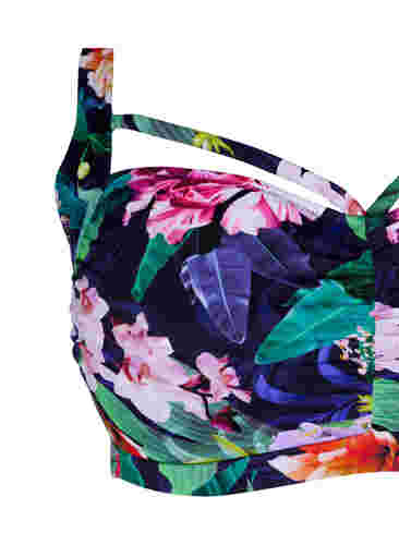 Bikini bh med drapering og string , Flower Print, Packshot image number 2